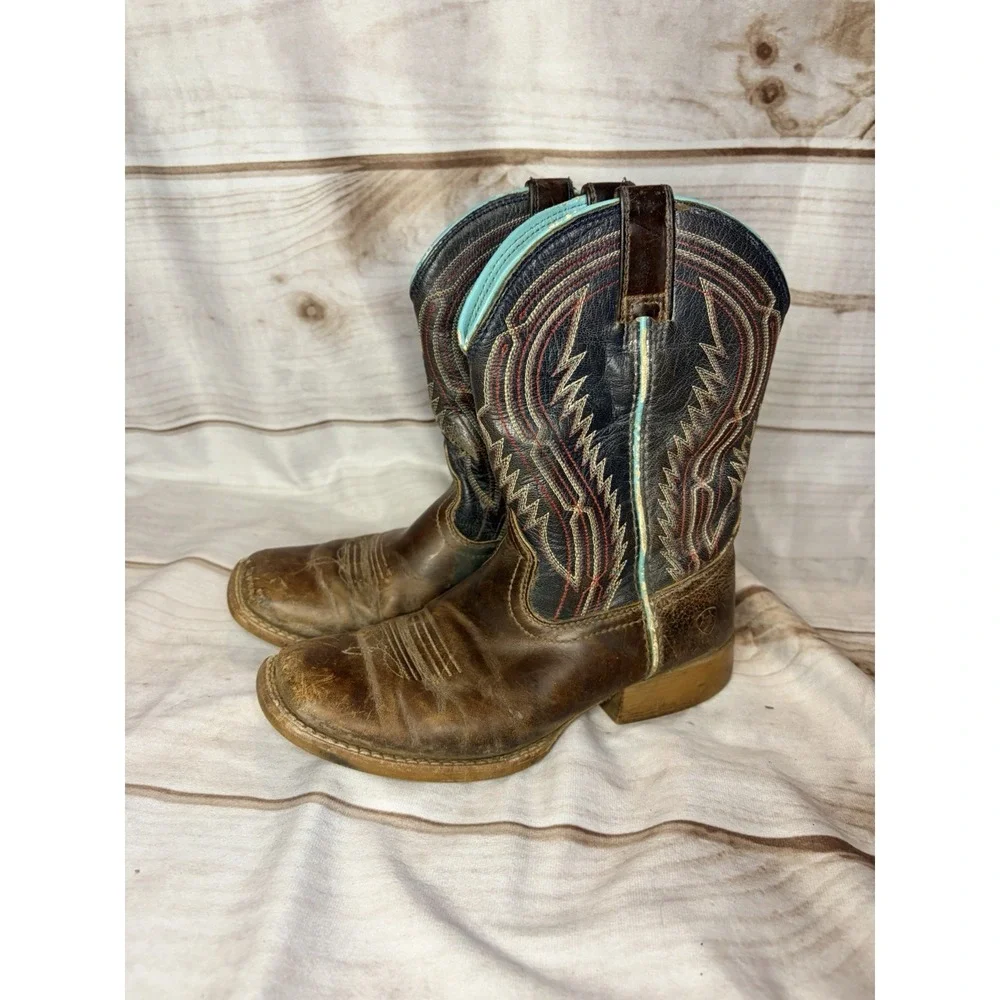 Ariat Youth 1.5 Brown‎ Western Boots Girls Boys Leather